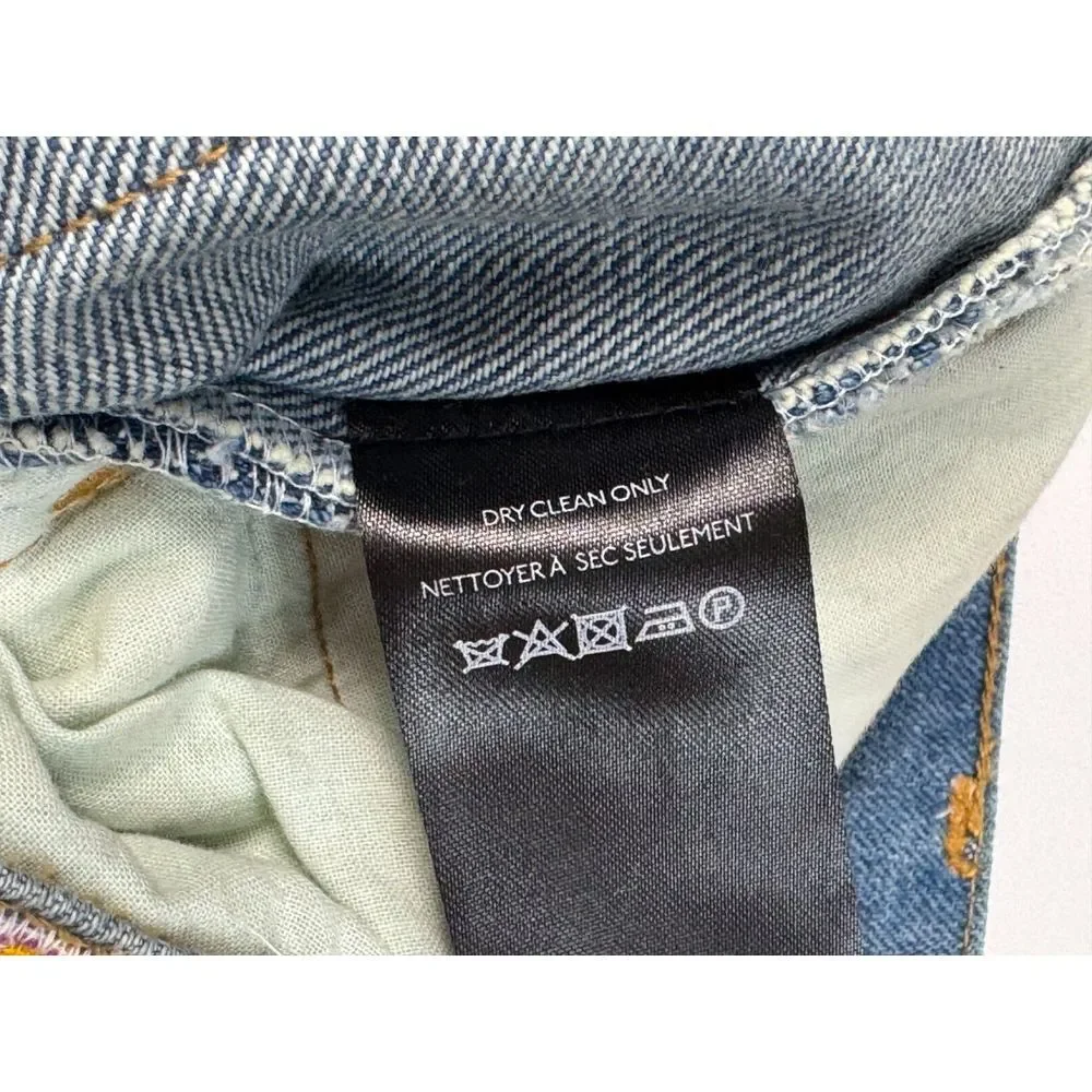 BDG Urban‎ Outfitters High Rise Flare Jeans Women 26 Art Patch Boho Hippie 70s